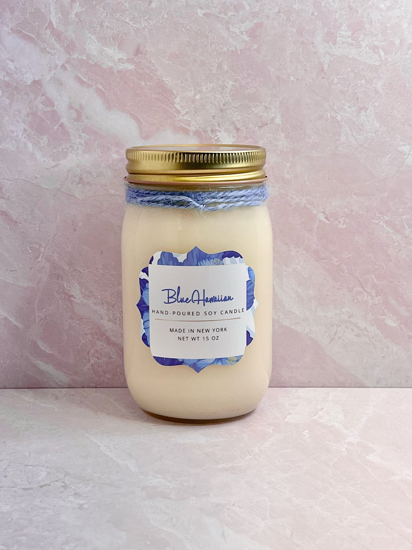 Blue Hawaiian Mason Jar Candle