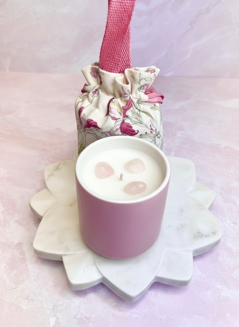 Rose Quartz Candle Jar